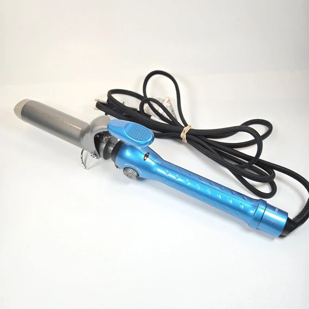 BaBylissPRO Nano Titanium 1.5 Inch Spring Curling Iron Blue BNT125S 450F Turbo